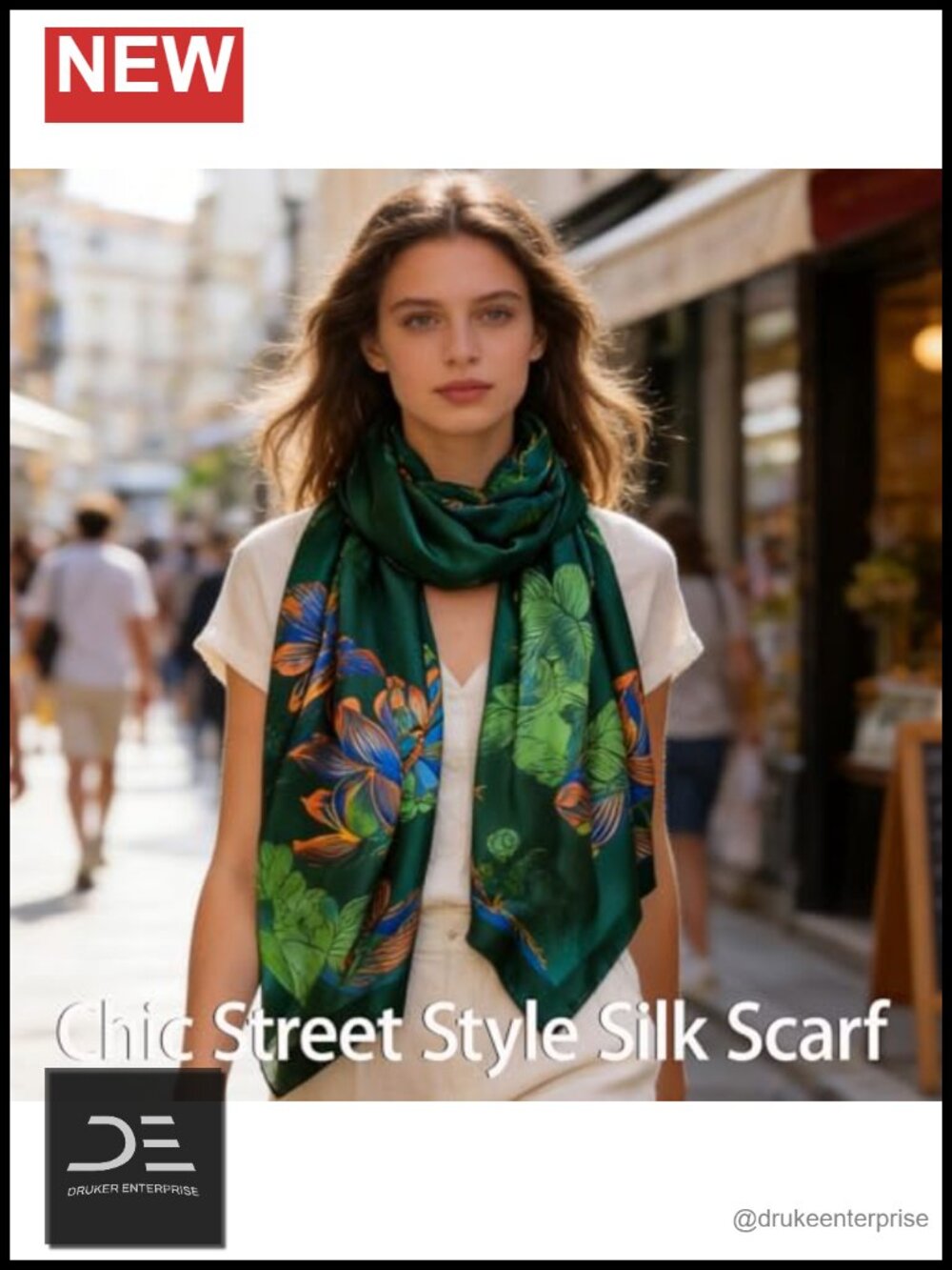 Silk Feeling Polyester Large Shawl Scarf Lightweight Wrap - Picture 4 of 6